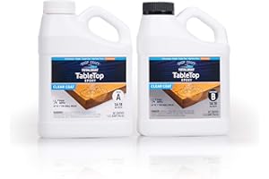 TotalBoat Table Top Epoxy Resin Kit - 2 Quart Kit Size Crystal Clear Formula with High-Gloss Finish & UV-Resistance - Easy 1:1 Ratio for Bar and Counter Coating, Woodworking, and Resin Art Casting