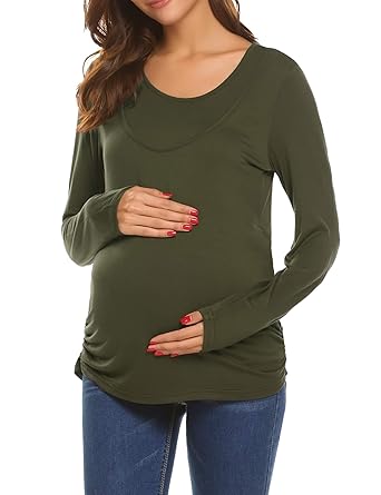 UNibelle Damen Umstandsmode Top Stillshirt Langarm Lagendesign Stilltop Esprit Stillzeit