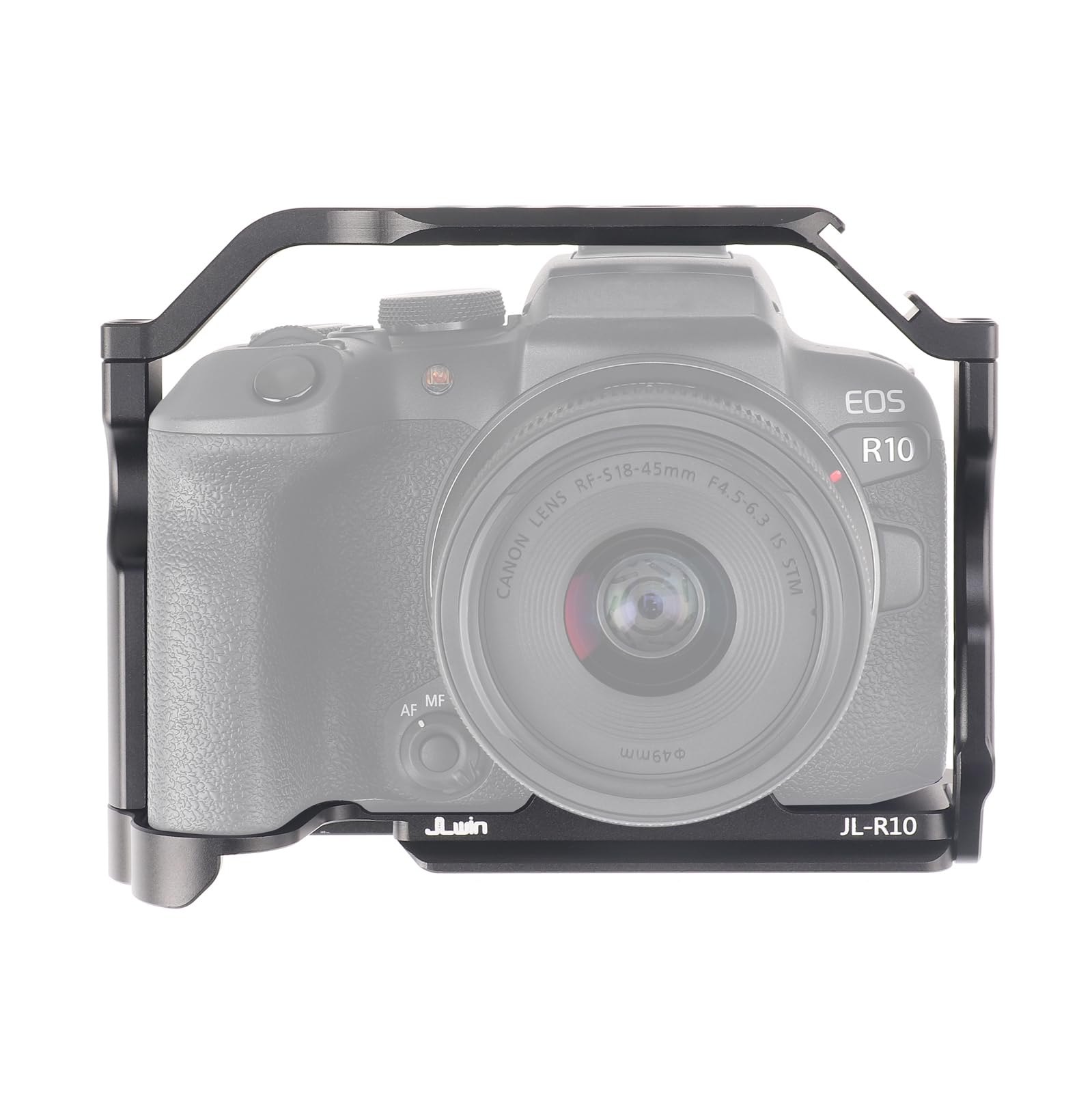 FOTGA Camera Cage for Canon EOS R10 Camera, Aluminium Alloy Video Vlogging Camera Cage Rig, Integrated NATO Rail Cold Shoe 1/4 Inch 3/8 Inch Thread and Quick Release Plate for Arca Swiss Standard