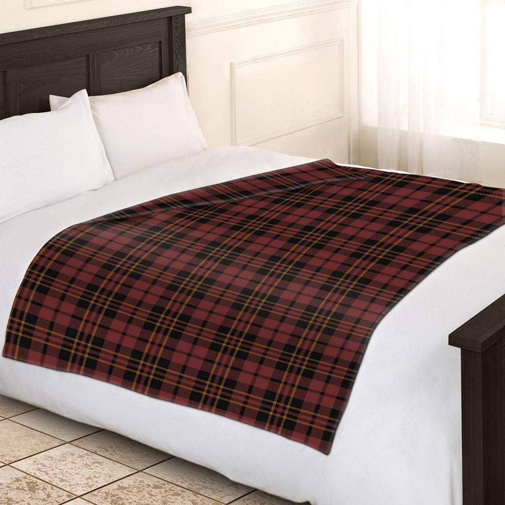 Adore Home Contemporary Design Fleece Throw Travel Car Blanket 120 x 150 cm (Brown Check)