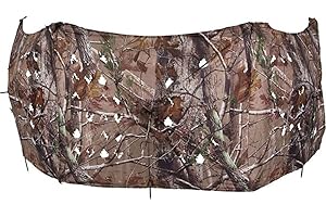 Ameristep Throwdown Ground 3D Leafy Die-Cut Camo Ultra-Compact Easy-Setup Three-Panel Low-Noise Run-and-Gun 2-Person Hunting Blind