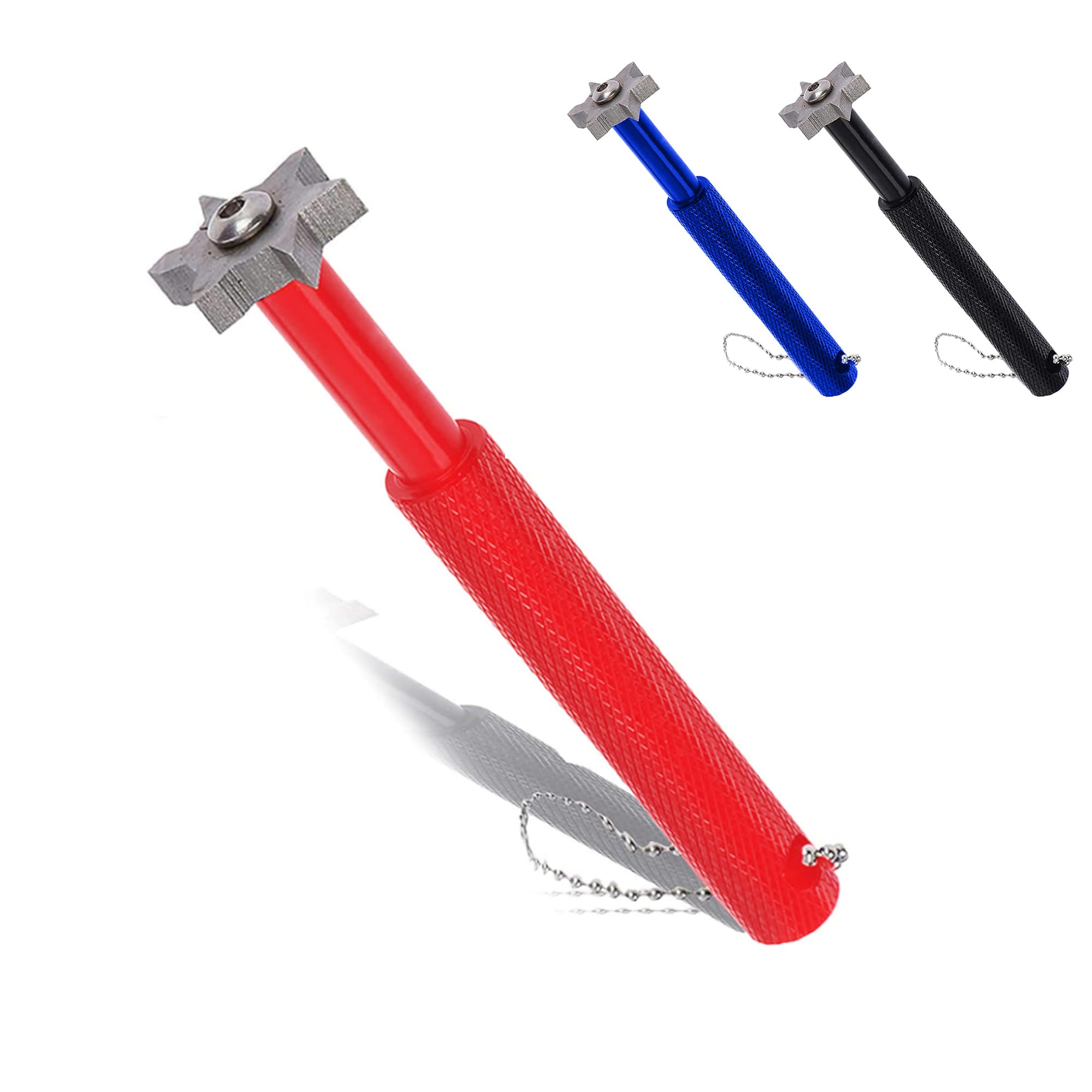 DOETYD Golf Club Groove Sharpener with 6 Carbide Tungsten Steel Cutters, Golf Club Cleaner and Club Repair, Re-Grooving Cleaning Tool, Perfect Tool Accessories for Golf Irons Red