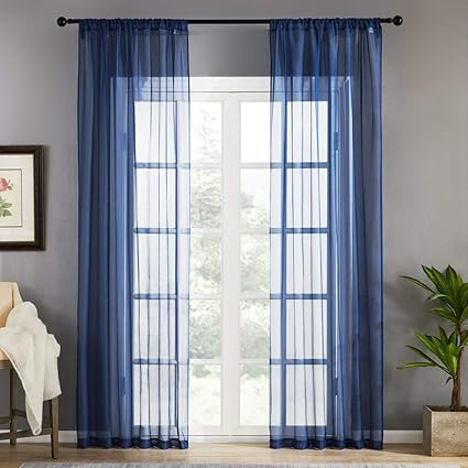 Amazon Com Mrtrees Sheer Curtains 84 Inches Long Living Room