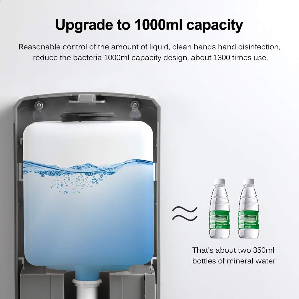 SUNJULY Automatic Soap Dispenser, 1000ml Soap Lotion Pump Disinfection Machine with Infrared Sensor Pounch-Free Wall-Mounted Lotion Dispenser Touch-Free 100% Safe for Hospital School Toilet(Dripping): Home & Kitchen
