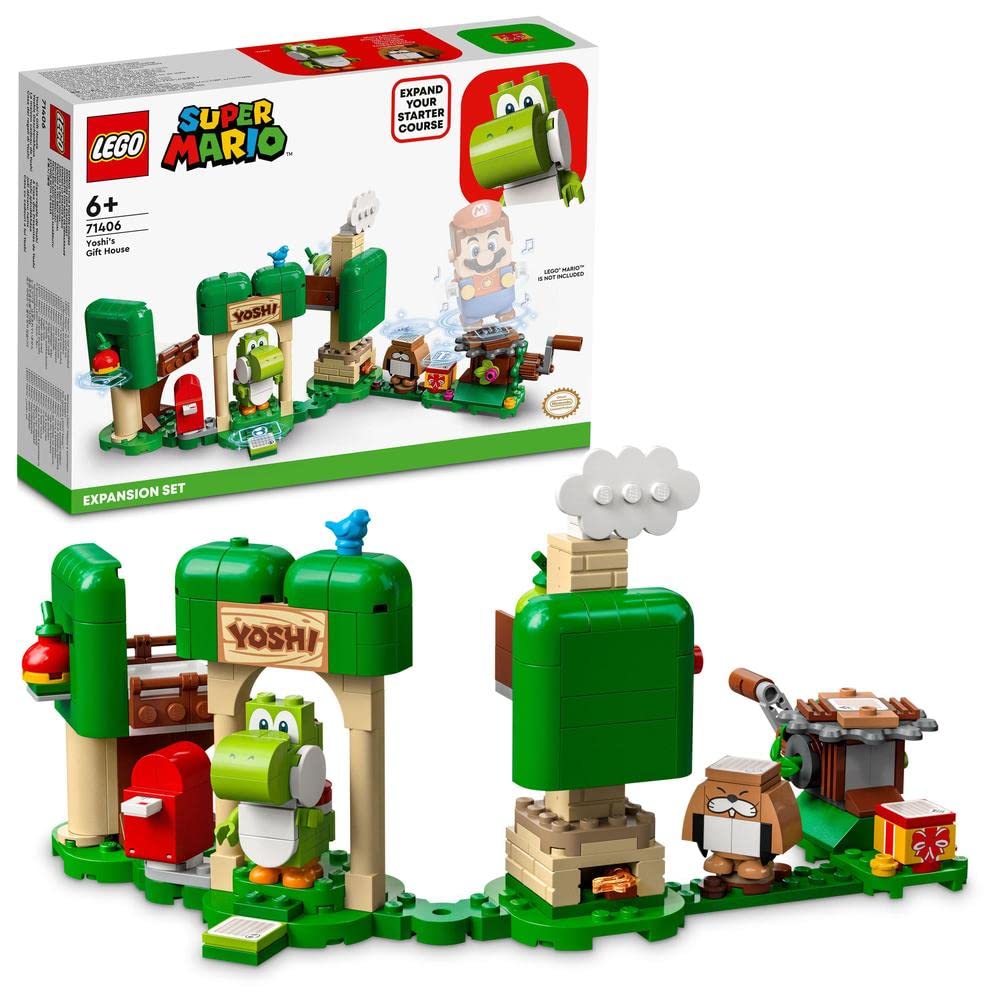 LEGO Super Mario Yoshi’s Gift House Expansion Set 71406 Building Kit; Collectible Toy Playset for Kids Aged 6 and Over, Featuring 2 Figures to Combine with a Starter Course (246 Pieces)