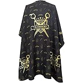 Pelocapa Barber Cape for Men Hair Salon Cape with Snaps Waterproof Professional Hairdresser Designer Cape Gown- 63”× 56”