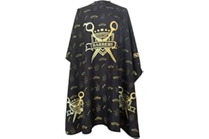 Pelocapa Barber Cape for Men Hair Salon Cape with Snaps Waterproof Professional Hairdresser Designer Cape Gown- 63”× 56”