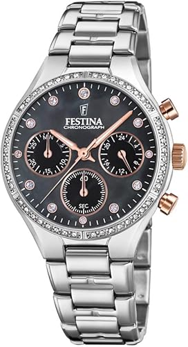 Festina Reloj Cronógrafo para Mujer de Cuarzo con Correa en Acero Inoxidable F20401/4