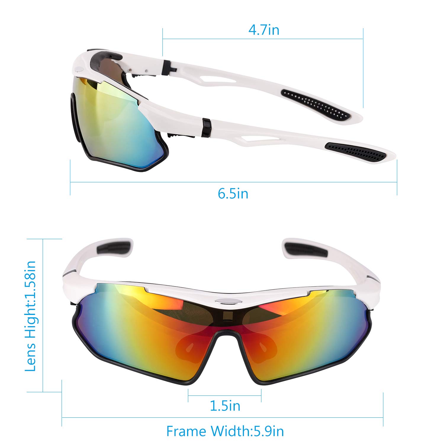 MTB e Trekking Casual VACNITE Occhiali Ciclismo Polarizzati Occhiali da  Sole Sportivi con 5 Lenti Intercambiabili Occhiali Bici Antivento e  Antiappannamento Anti-UV 400 Protezione per Corsa Sport e tempo libero  Ciclismo berjaya.edu.my