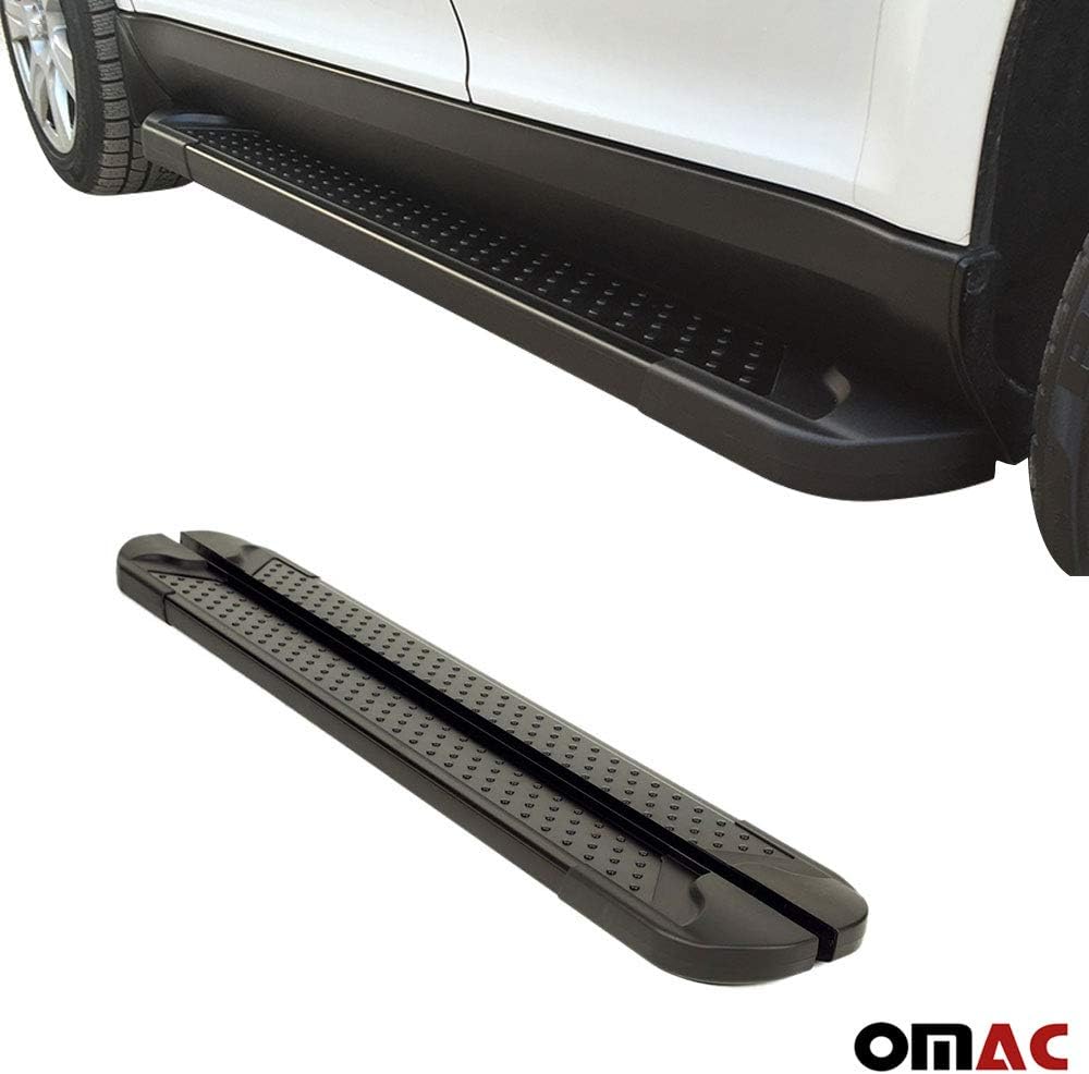 OMAC USA Side Step Rails Running Boards 2 Pcs. Alu (Black) Nerf Bars for Porsche Cayenne 2011-2019