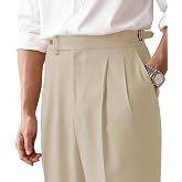 PetitePrestige Mens Dress Pants Pleated Front Formal Bussiness Trouser Work Slacks