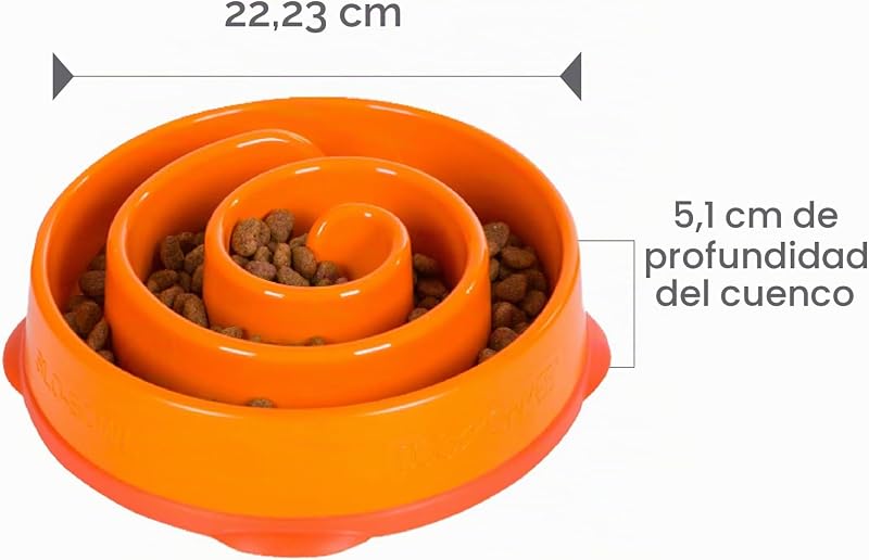 Comedouro Divertido Slo-Bowl - Comedouro de Obstáculos para Cães - Laranja - Médio/Mini — foto 7 de 7