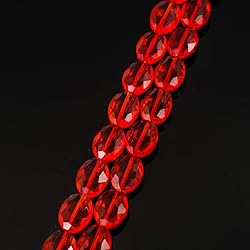 5 Strands Czech 16mm Large Faceted Flat Oval