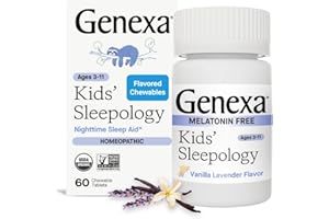 Genexa Sleepology for Children – 60 Tablets | Certified Organic & Non-GMO, Melatonin-Free, Physician Formulated, Homeopathic | Sleep Aid for Children