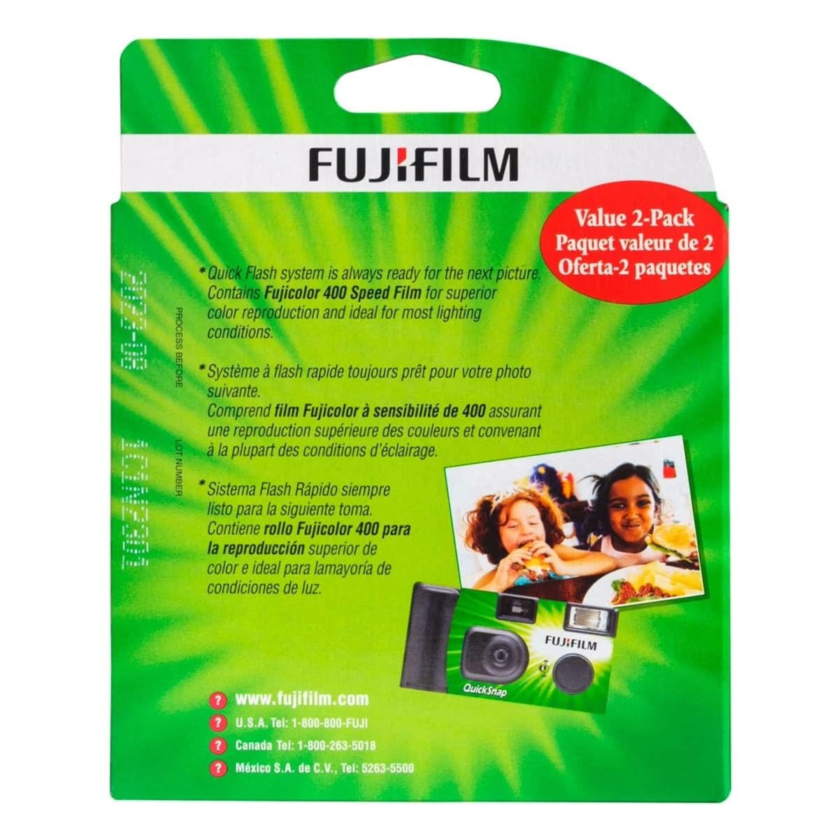 Fujifilm QuickSnap Flash 400 One Time Use 35mm Camera with Flash, 27 Exposures, 6-Pack