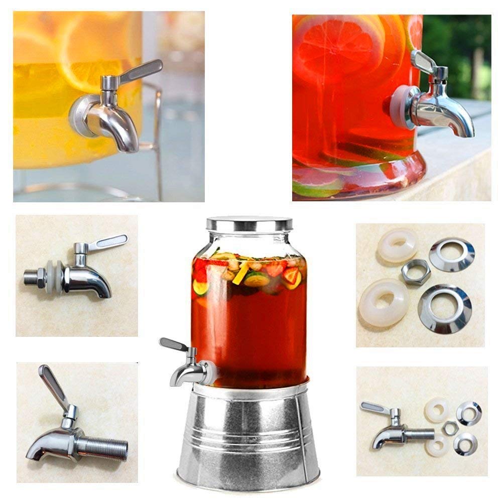 Stainless Steel Beverage Dispenser Replacement Spigot with filter Beer Faucet Fits 5/8 Inch Water Dispenser Wine Tap for Juice Cold Drink Wine Kombucha Tea（Dispenser Replacement Faucet)