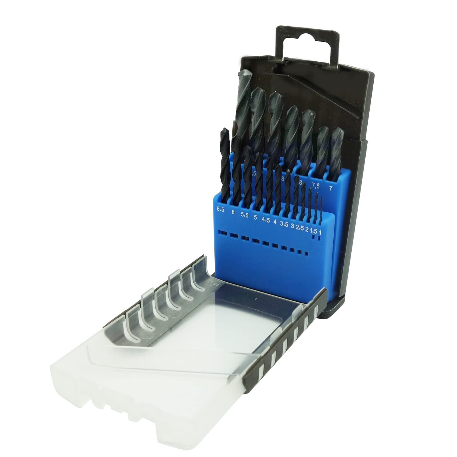 NORTOOLS 19pcs HSS Drill Bit Set | Drill Bits with Round Shank For Wood, Metal & Plastic | in Blister Storage Case(1.0-10.0mmx 0.5 mm)