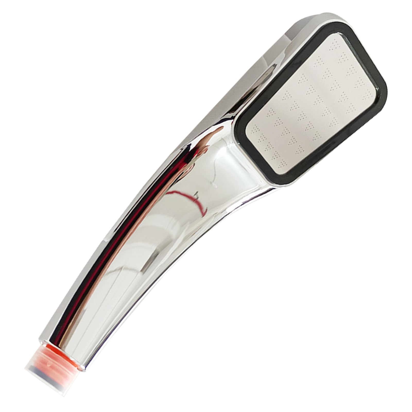 HarmonyCrafts One Piece Square Design High Pressure Shower Head with Ergonomic Handle, Silver Finish, 1 Setting, Includes One Piece Lightweight Rainfall Showerhead