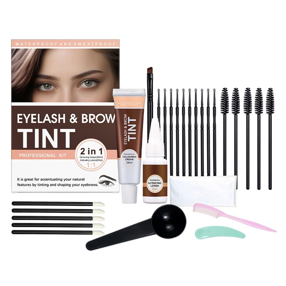 2 In 1 Lash & Brow Tint Kit - Semi-Permanent Eyelash & Eyebrow Dye, Complete Tools, Lasts 4-6 Weeks (Black) — image 1