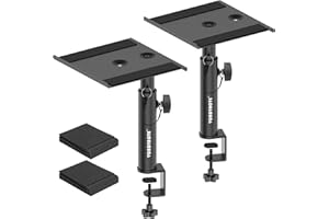Vondynote Set of 2 Studio Monitor Stands Desk Clamp Desktop Speaker Stands with Isolation Pads