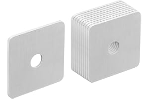 heneng 10 Pcs 304 Stainless Steel Square Plate Washers, 3/8"(ID) x 2-3/8" x 2-3/8", Flat Washer Plate, 1/8" Thick