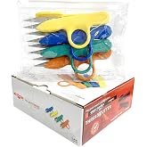 Golden Eagle Right/Left Craft Sewing Pruning Thread Scissors in Soft Vinyl Pouch 4pcs a Pack (4pcs Yellow)