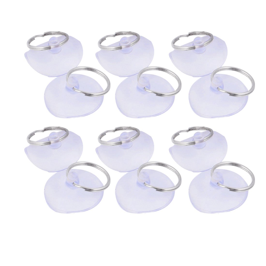 sourcing map 12 Pcs Clear Blue 40mm Dia PVC Metal Hook Home Bathoom Towel Suction Cups