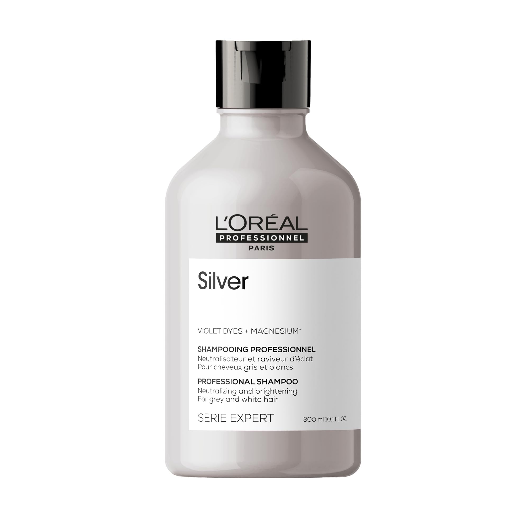 L’Oréal Professionnel Shampoo, For Grey, White or Light Blonde Hair, Serie Expert Silver, 300 ml