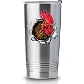 Onebttl Rooster Gifts, Chicken Gifts for Men, Rooster Lover, Chicken Lover, Women, Funny Rooster Coffee Mug, Stainless Steel Tumbler 20OZ