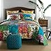 Tache Home Fashion Eclectic Cotton 3 Piece Colorful Flower Power Party Patchwork Quilt Set, King