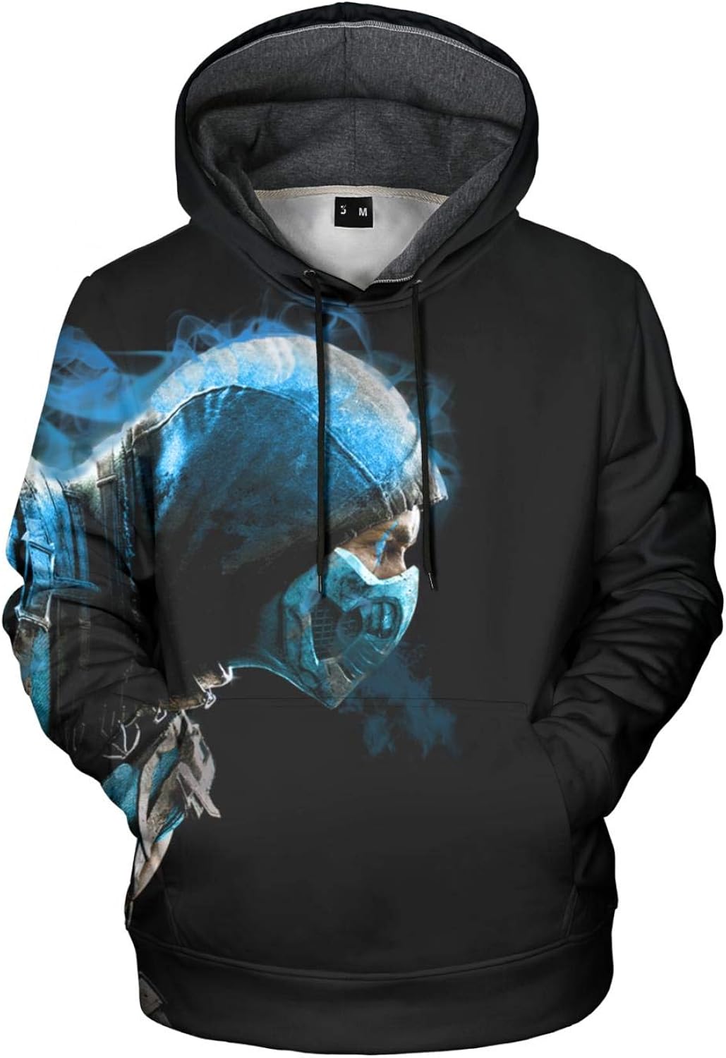 3D Realistic MortalKombatSubZeroBlack Pullover Fashion