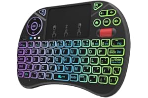 Wireless Remote Control Keyboard with Touchpad Backlit 2.4GHz English French Spanish Compatible with Android TV Box PC(Englis