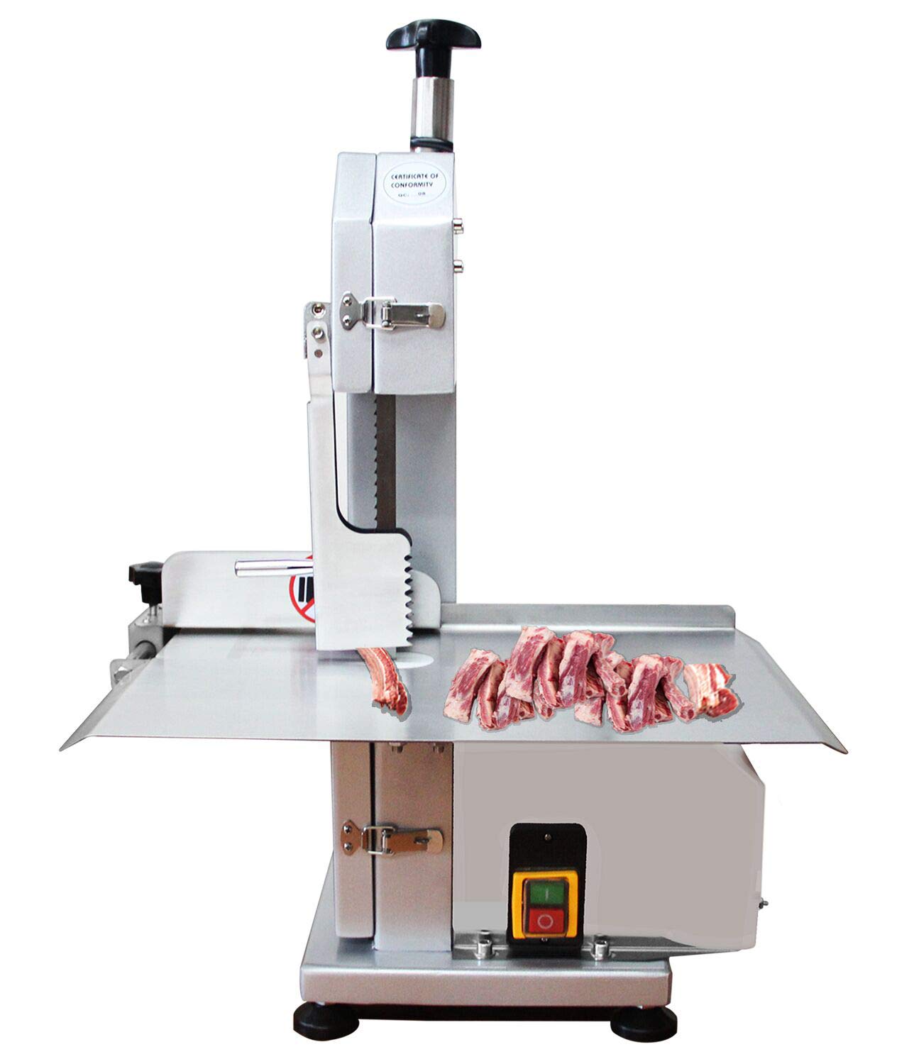 CGOLDENWALL 650W Electric Bone Cutting Machine Full Automatic Frozen Meat Cutter Commercial Food Cutting Machine Bone Sawing Machine Cutting Ribs/Fish/Meat/Beef Working Table Size:32X50cm (110V)