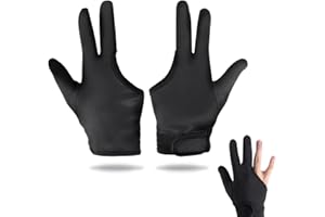 Heat Resistant Styling Gloves – 2 Pairs, Black, 9.5×21.5 cm, Three-Finger Cotton Gloves with Elastic Wristband, Breathable & 