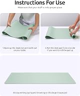YSAGi Leather Desk Mat Large 60x35 cm Non-Slip Waterproof Light Green view 9