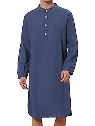 Lars Amadeus Men's Navy Nightshirt Sleep Shirt