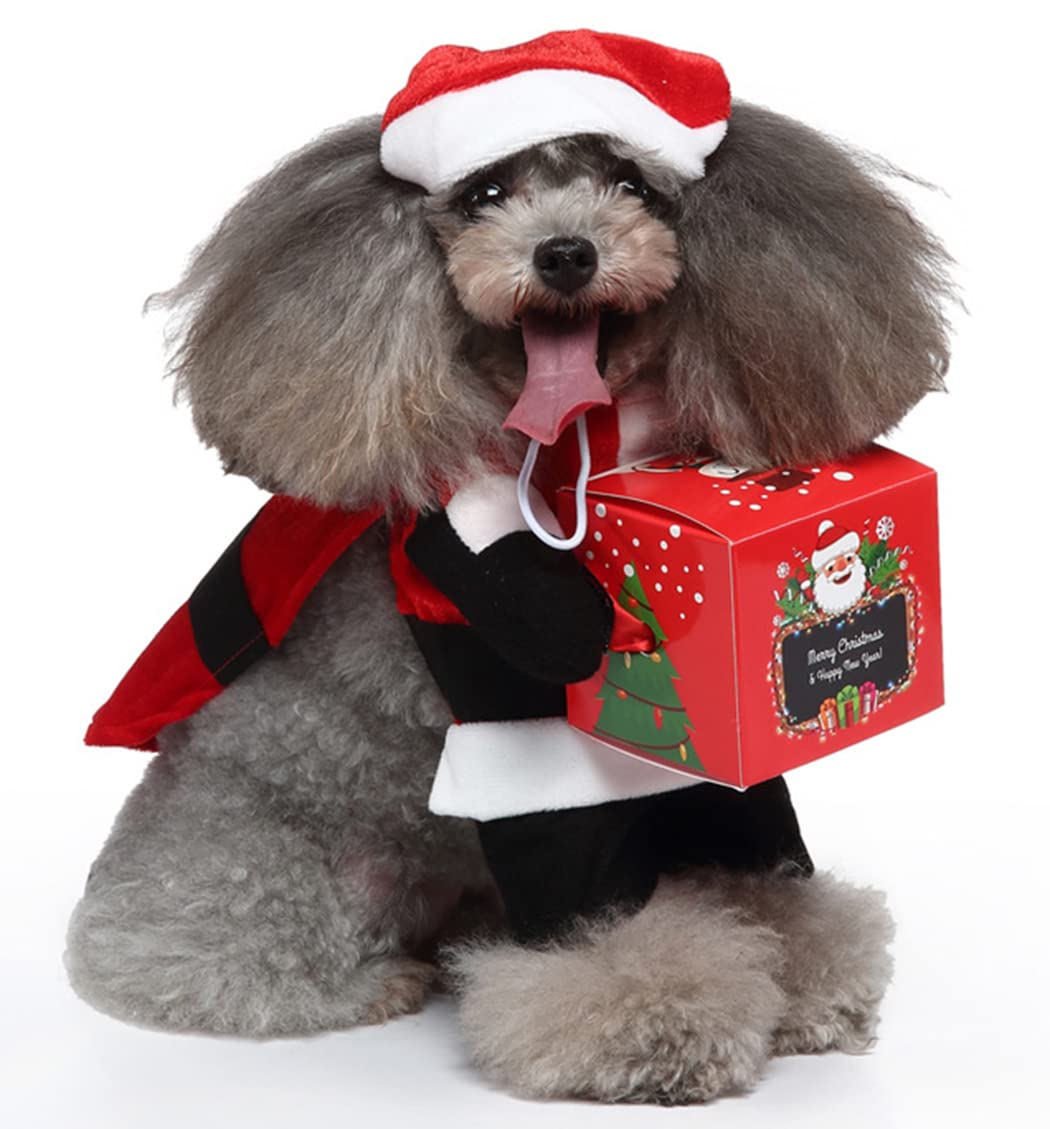 XIAOYU Pet Dog Cat Halloween Costume, Funny Halloween Christmas Party Clothes Apparel for Small Dog Cat Cosplay, Santa Claus Costume, M