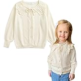 Curipeer Little Girls Cardigan Sweater Buttons Long Sleeve Toddler Knitted Jacket 2-8Y