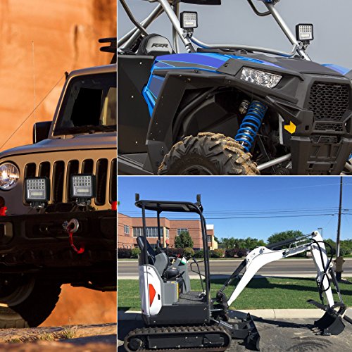 LED Pods, Swatow Industries 2PCS 4Inch Spot Flood Combo Diffused Square LED Work Lights Off Road LED Cubes LED Driving Lights for Truck 4x4 Tractor Heavy Duty UTV ATV Boat - 2 Yr Warranty