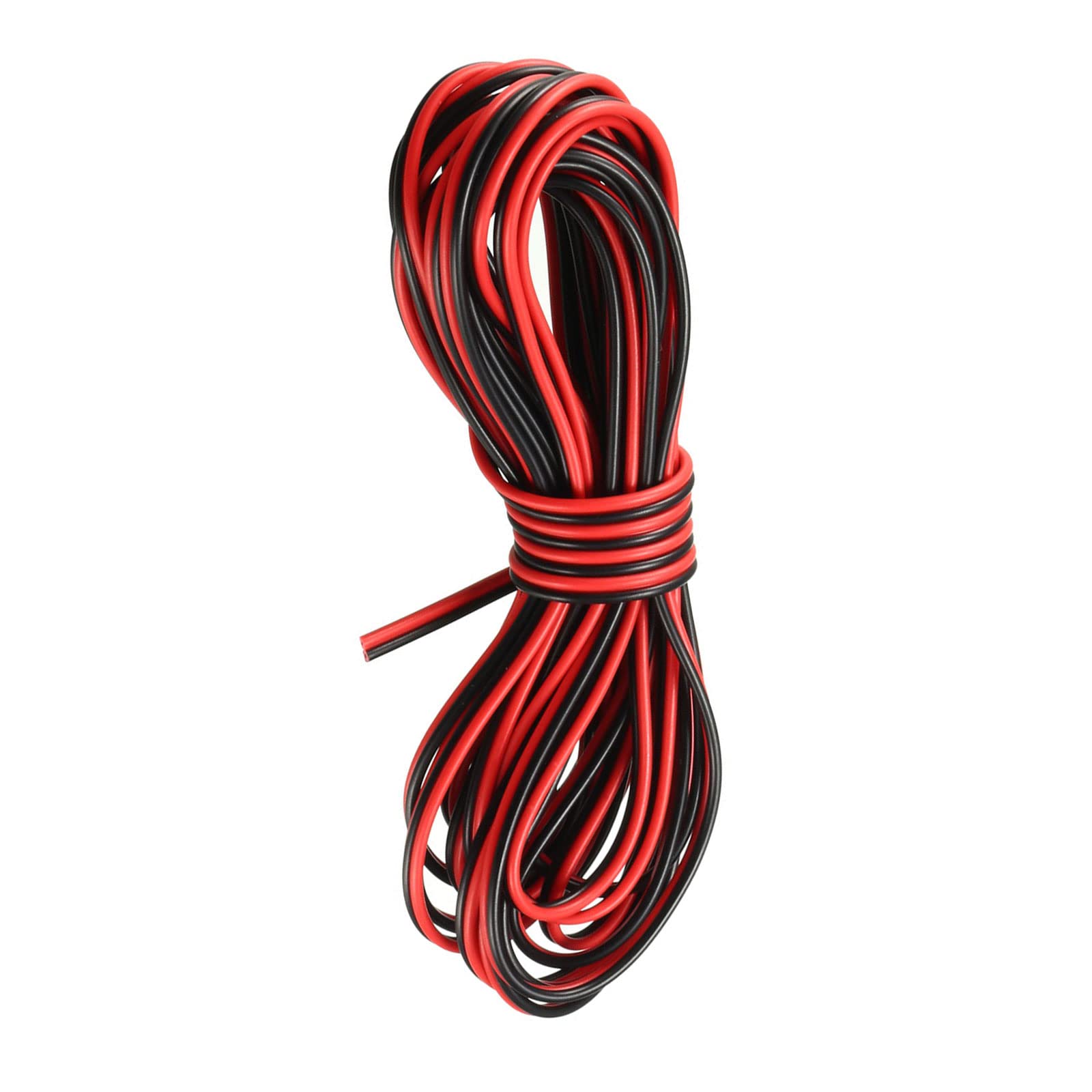 Rebower RGB Wire Cable 2 Pin Wire Stranded Tinned Copper Cord [for 3528 5050 RGB LED Strip Electronic Equipment Transformers] - 22AWG / 16Ft / Black Red