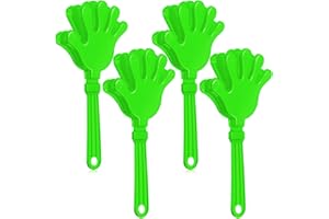 WOANGER 4 Pieces Jumbo Hand Clappers 11 Inch Noise Makers Party Favors Giant Large Hand Clappers Noise Makers for Sporting Events Cheers Ball Dance Basketball Football Noisemakers (Green)