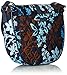 Vera Bradley Women's Cotton Slim Saddle Crossbody Purse, Java Floral, One Size