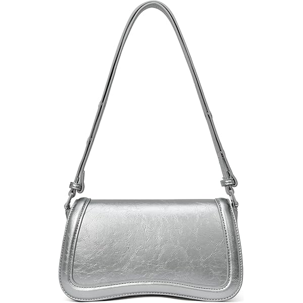 GORGLITTER Women's Silver Mini Crossbody Purse Metallic Y2K