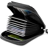 Credit Card Holders Case Organizer Genuine Leather Zip-Around Security Wallet