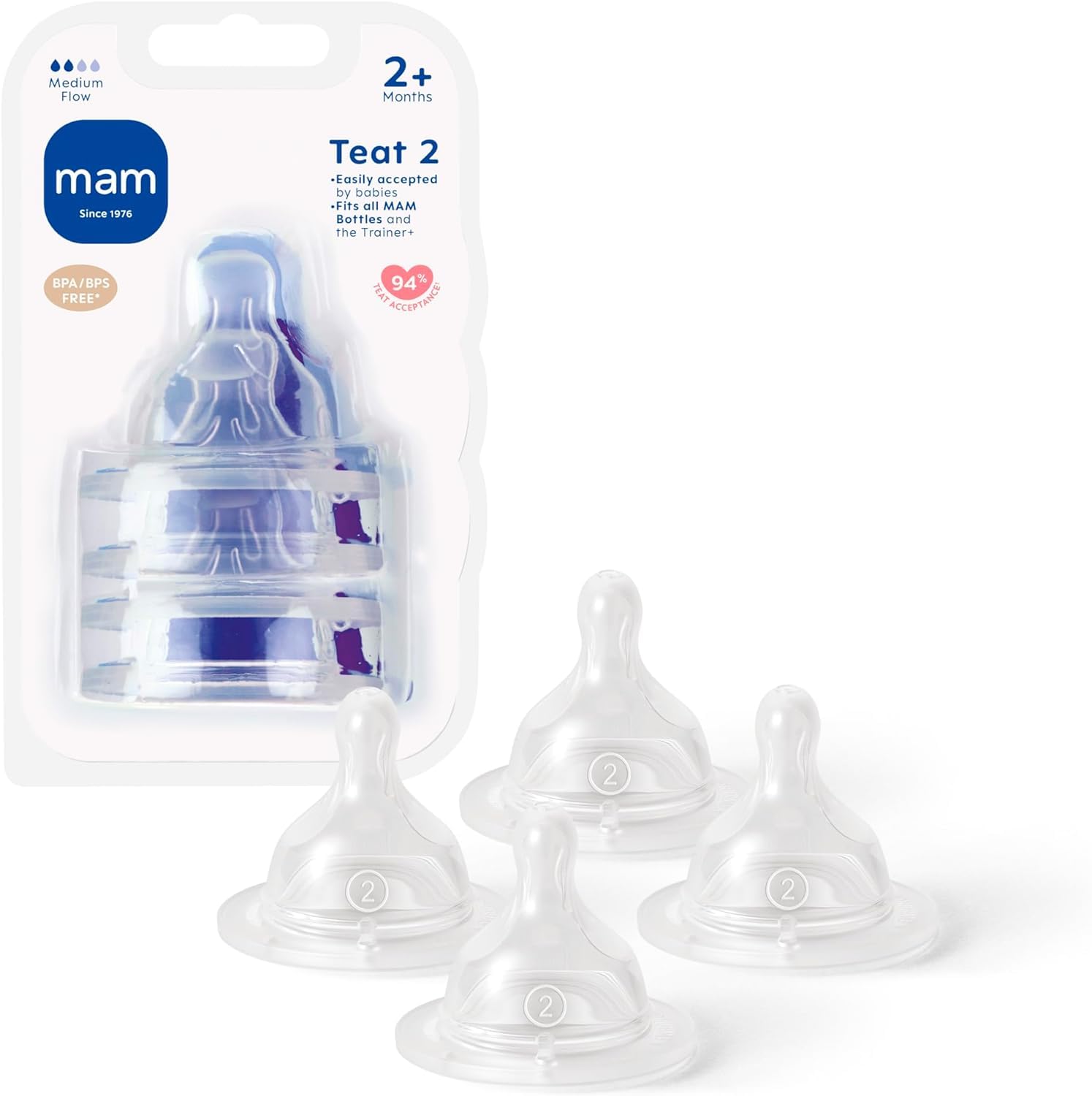 MAM Teats Size 2, Medium Flow,...