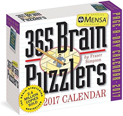 2017 MENSA 365 Brain Puzzlers Page-A-Day Daily Box / Desk Calendar