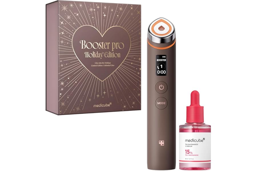 medicube Booster Pro Holiday Gift Set, Amazon Exclusive | Limited Mocha Booster Pro + TXA Niacinamide Serum | Gift for Women & Men | Perfect for Holiday Gifting & Self Care | Korean Skin Care Kit