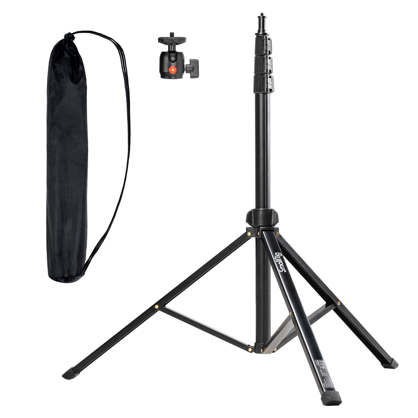SMALLRIG 78.7"/ 200cm Light Stand Photography Tripod, Max Load 4kg, Compact Lightstand for Reflector, Ring Light, Small Softbox and COB Light, Umbrellas, Folded Size 22"/ 56cm RA-S200-4379