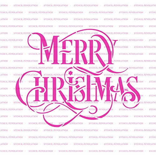 Merry Christmas Stencil Template - Reusable Stencil with Multiple Sizes Available