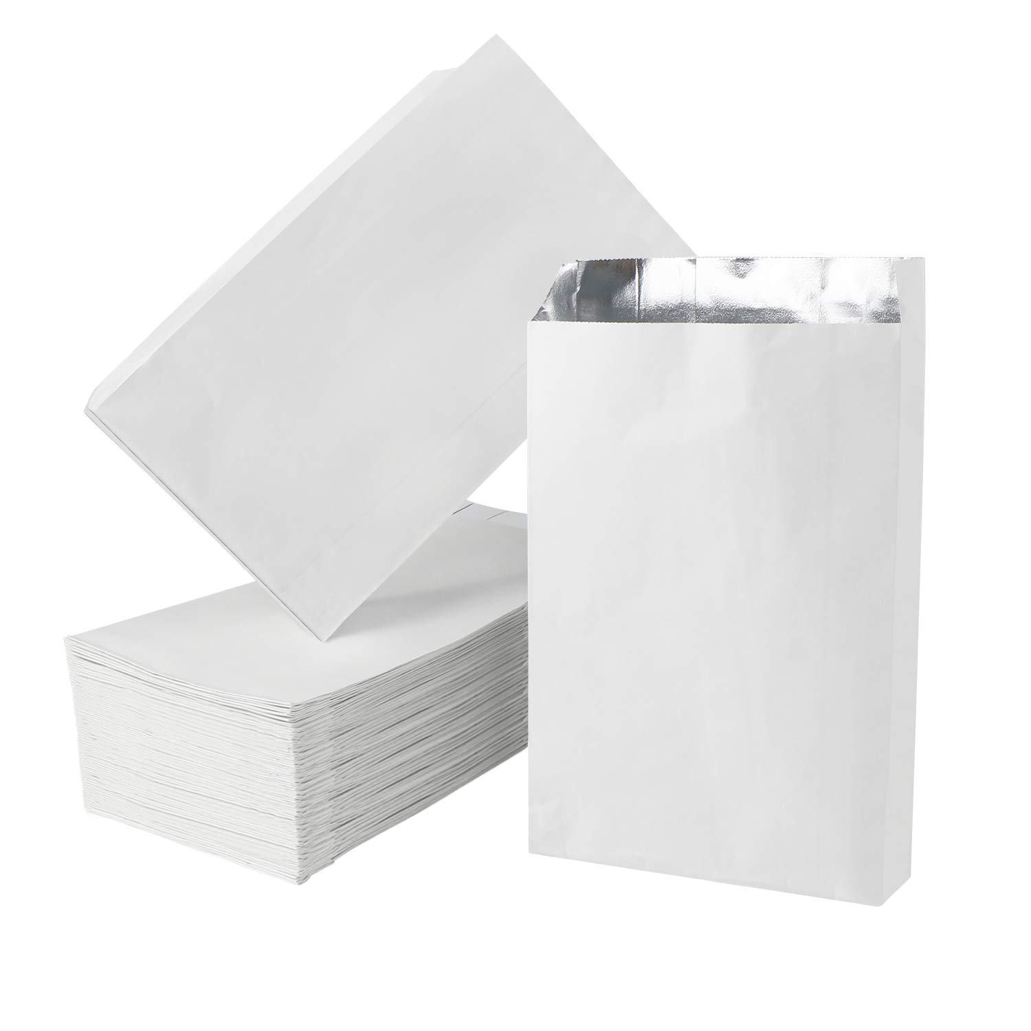 Photo 1 of EUSOAR Hot Dog Wrappers, 100 Count 4.7"x1.6"x 7.7" Aluminum Foil Disposable Food Storage Bags, Grease Bag for Kitchen, Greaseproof Foil Burger Bags Pouches, Cheeseburger Sacks Bag, BBQ Take-out Bags
